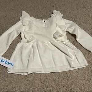 Carter's Cream Ruffle Long Sleeve Blouse
